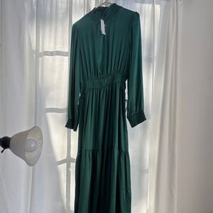 Long sleeve Green Maxi Dress NWT